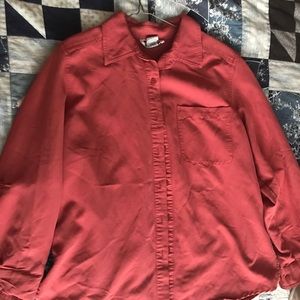 Mauve Long Sleeve Button Up Collared Shirt